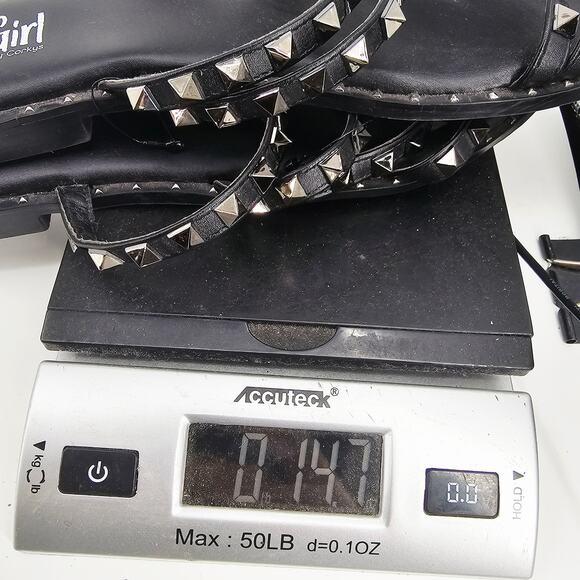 Corkys Hey Girl Beach Please Black Studded Slip-on Strappy Sandal Women's 11 - Picture 6 of 6